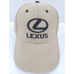 Lexus Tan Beige Embroidered Logo Baseball Cap Hat Adjustable Cotton Mens Womens